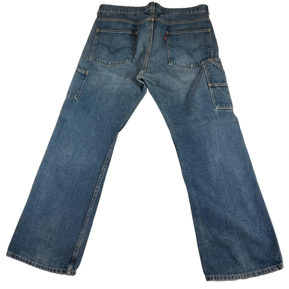 Levi's Carpenter Jeans Mens 34x32‎ (39x31.5) Blue Denim Loose Fit Straight Leg